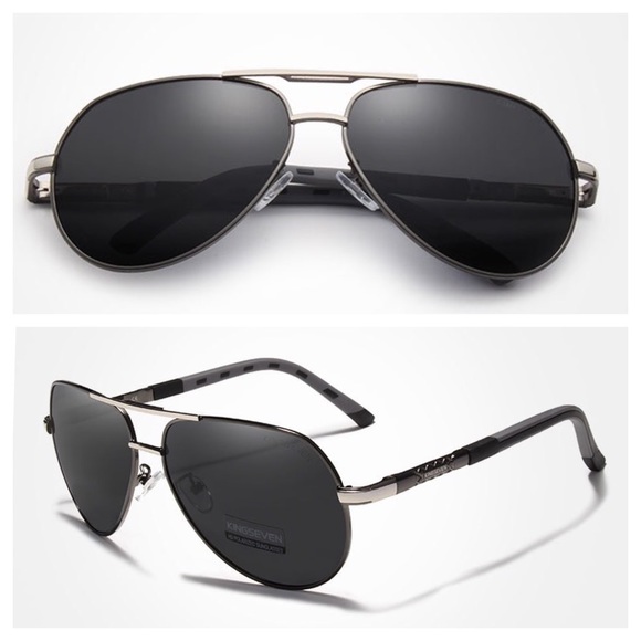 KINGSEVEN Vintage Gray Polarized Aviator Sunglasses - Picture 3 of 16